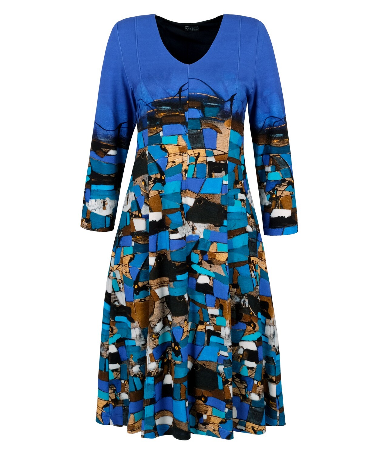 Simply Art Dolcezza: Puente Azul Abstract Art Flared Dress SOLD OUT