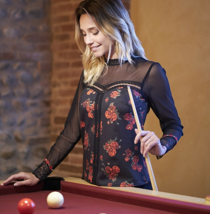 Paul Brial: Rosette Bustier Blouse PB_LIBERTINE