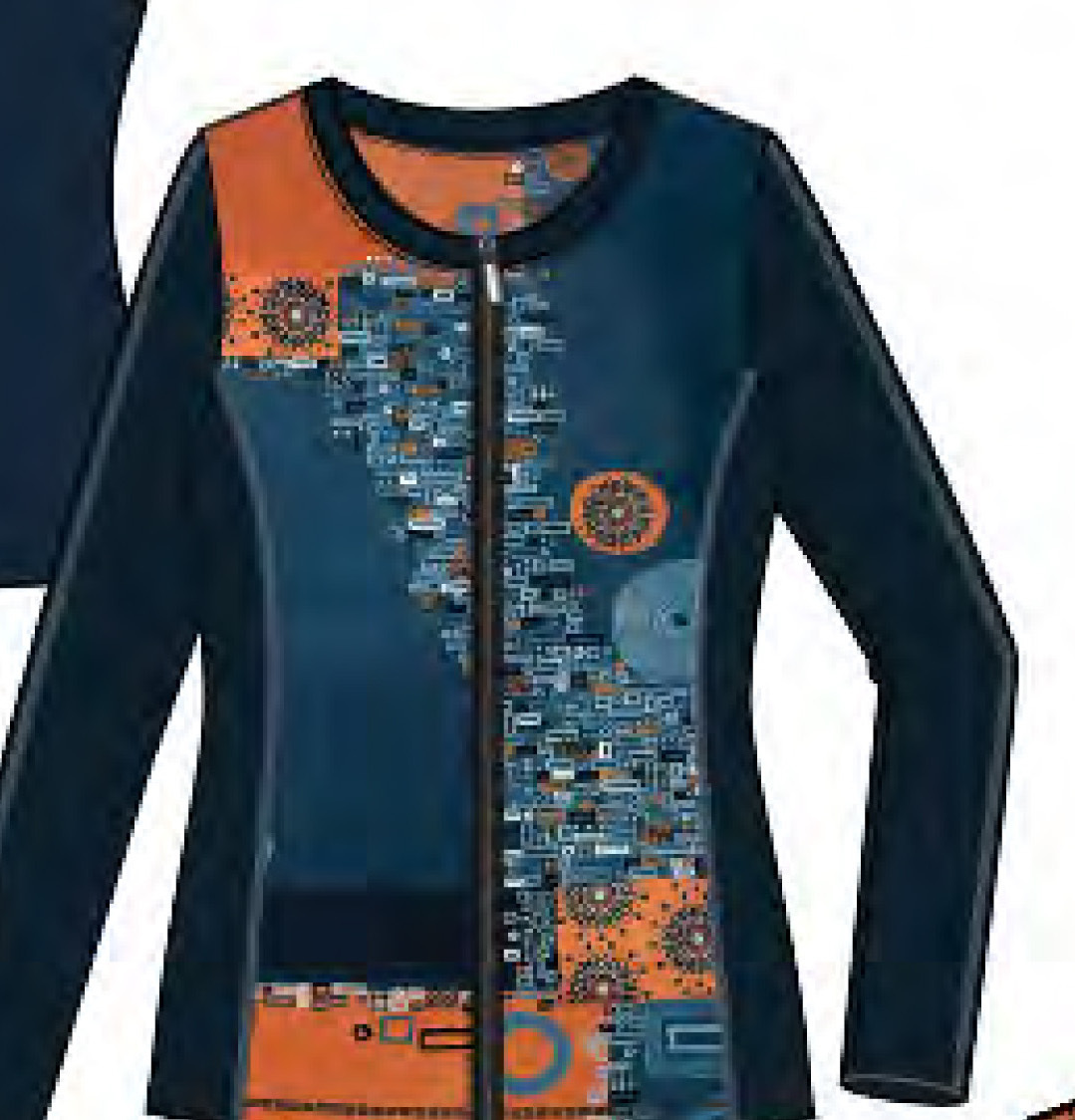 Simply Art Dolcezza: Elements Abstract Art Zip Up Top SOLD OUT