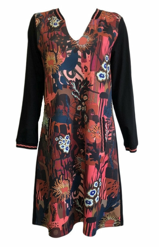 Maloka: Sedona Rock Abstract Art Mixed Media Dress