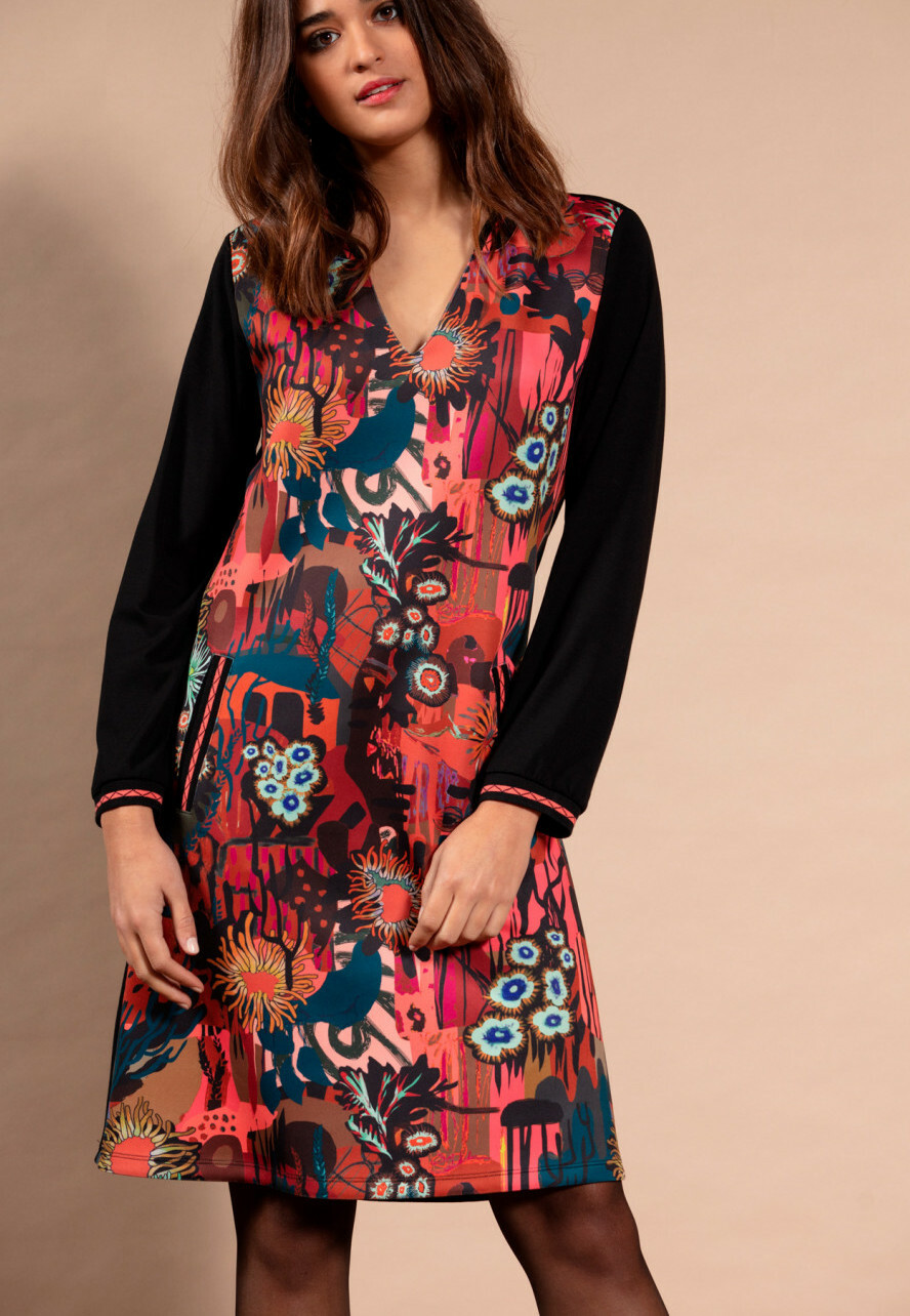 Maloka: Sedona Rock Abstract Art Mixed Media Dress MK_ELLEN_N