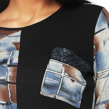 S'Quise Paris: Iced Mochaccino Contrast Sweater Top
