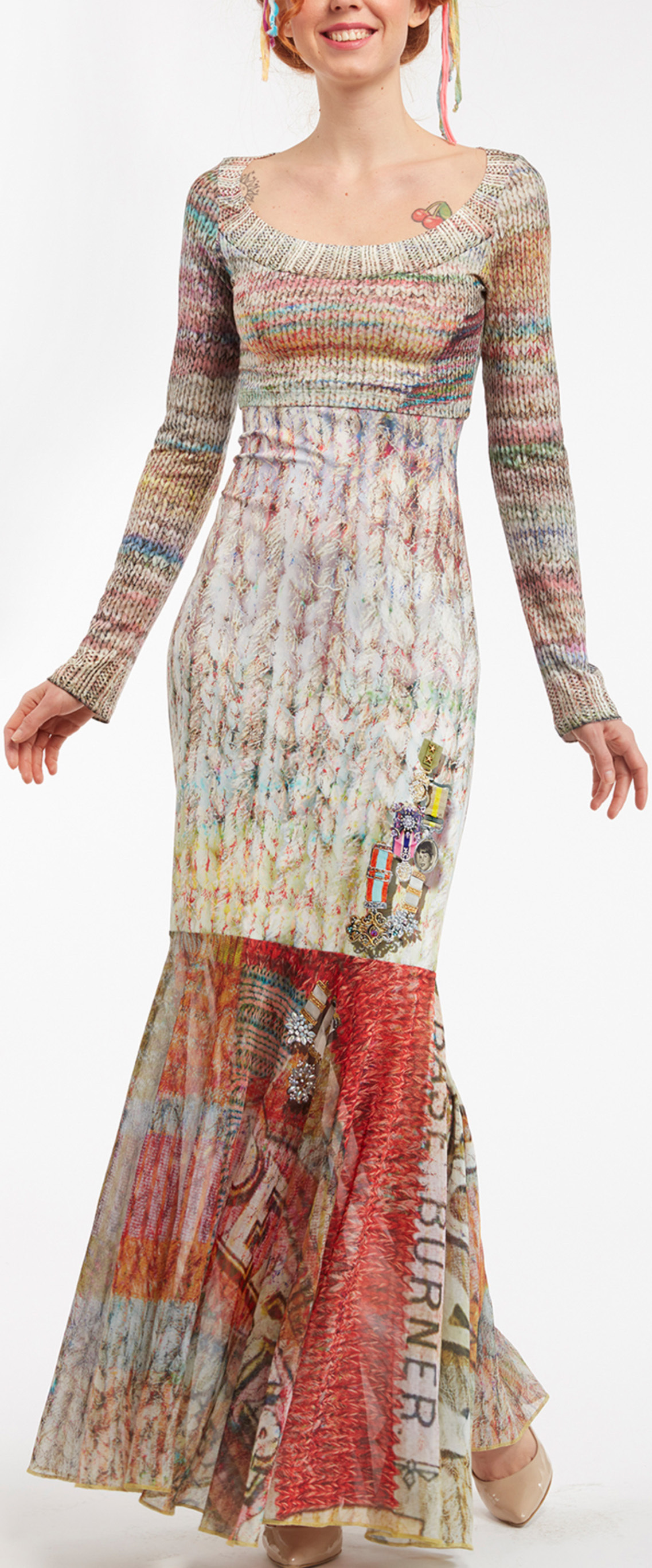 IPNG: Knit Illusion Grand Familia Long Ruffled Skirt (Some Ship Immed!)