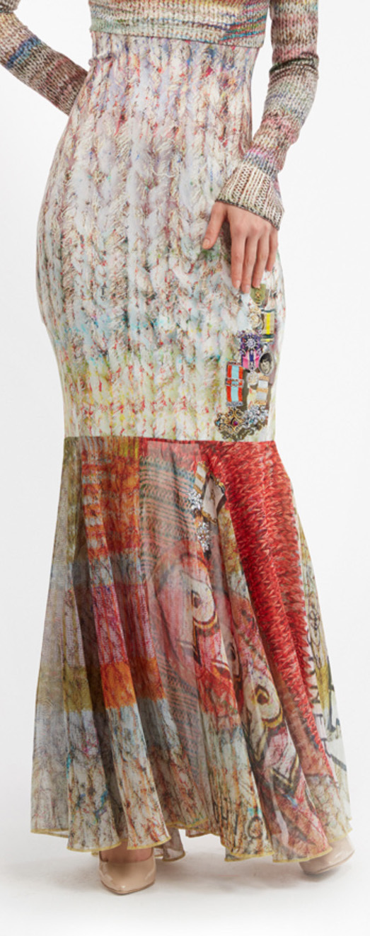 IPNG: Knit Illusion Grand Familia Long Ruffled Skirt (Some Ship Immed!)