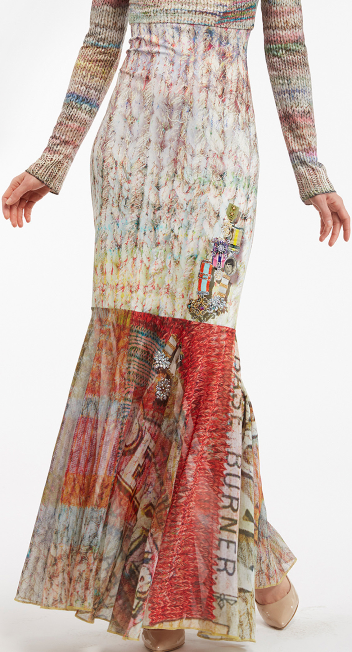 IPNG: Knit Illusion Grand Familia Long Ruffled Skirt (Some Ship Immed!) IPNG_GFSKRL-041
