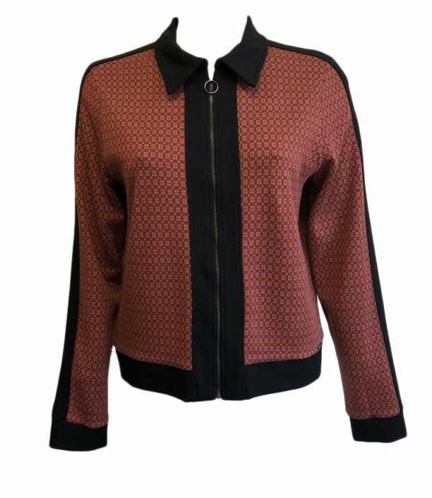 Maloka: Sedona Rock Jacquard Contrast Zip Jacket MK_FAUNIA
