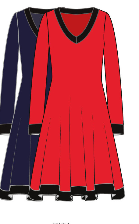 Paul Brial: Blue On Blue Sweatshirt Flared Dress (More Colors!)