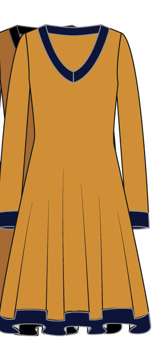 Paul Brial: Blue On Blue Sweatshirt Flared Dress (More Colors!)