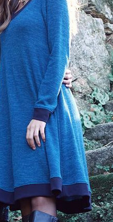 Paul Brial: Blue On Blue Sweatshirt Flared Dress (More Colors!)