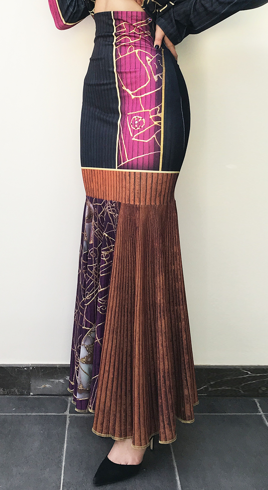 IPNG: Sliding Rooms Flared Illusion Ruffled Long Skirt (Some Ship Immed!)