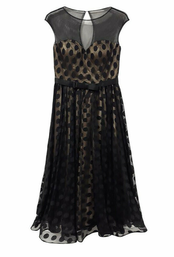 Paul Brial: 3D Bow & Lace Flared Cocktail Dress (1 Left!)