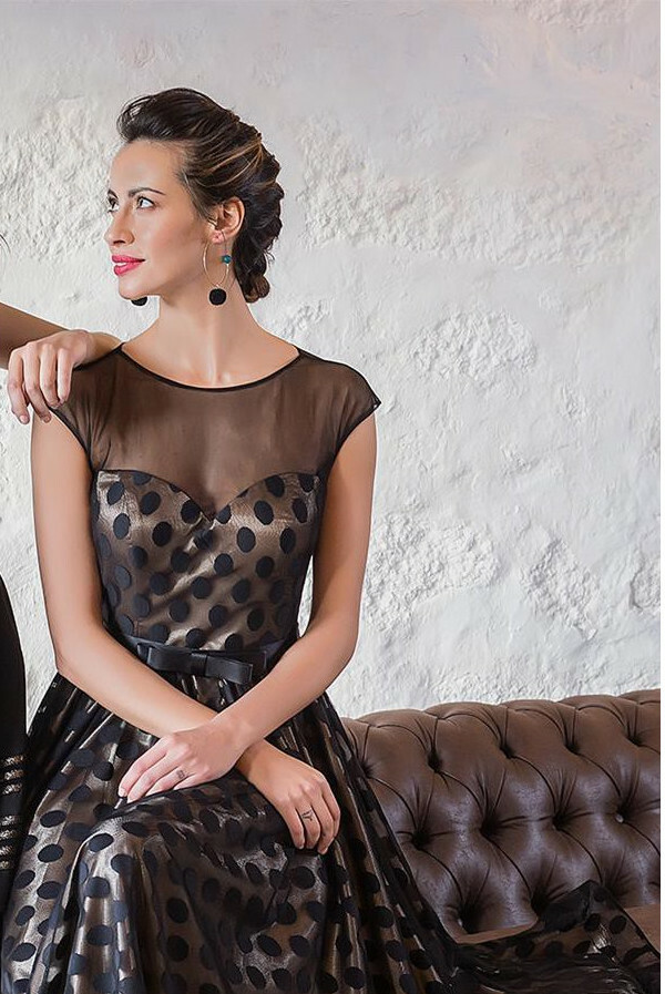 Paul Brial: 3D Bow & Lace Flared Cocktail Dress (1 Left!)