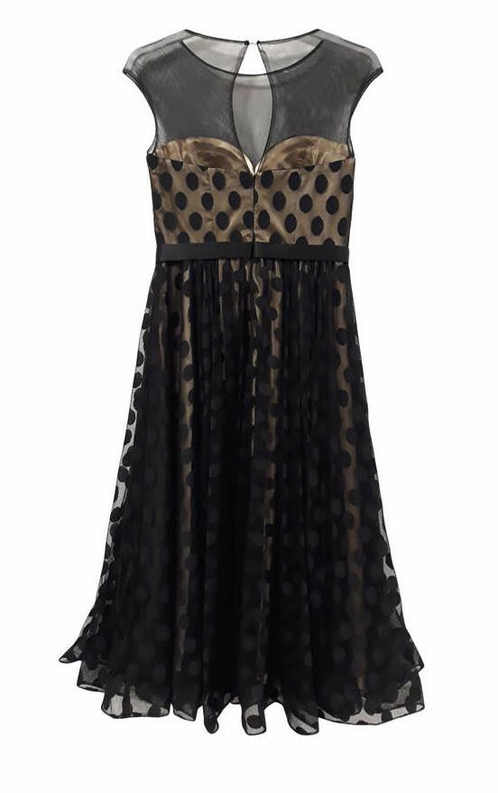 Paul Brial: 3D Bow & Lace Flared Cocktail Dress (1 Left!)