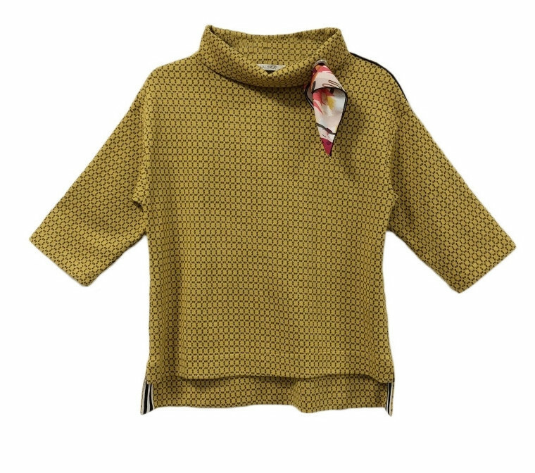 Maloka: Sedona Rock Saffron Jacquard Contrast Sweater MK_FRANCOISE