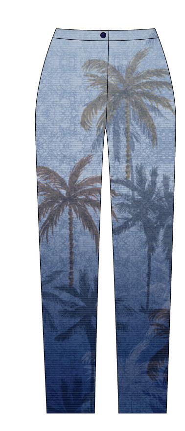 Paul Brial: Palm Tree Printed Soft Denim Jeans SOLD OUT