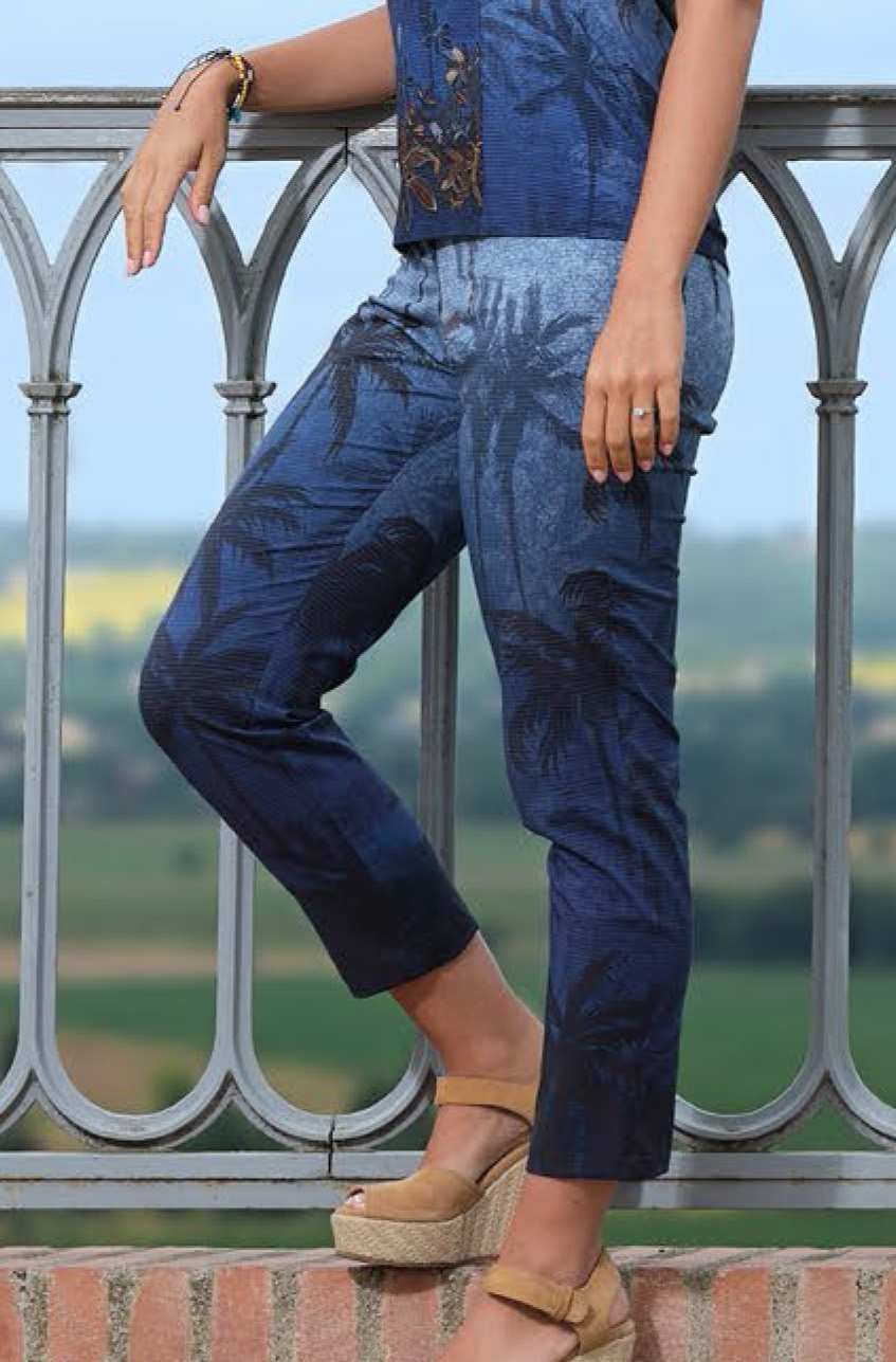 Paul Brial: Palm Tree Printed Soft Denim Jeans SOLD OUT PB_TREKKING