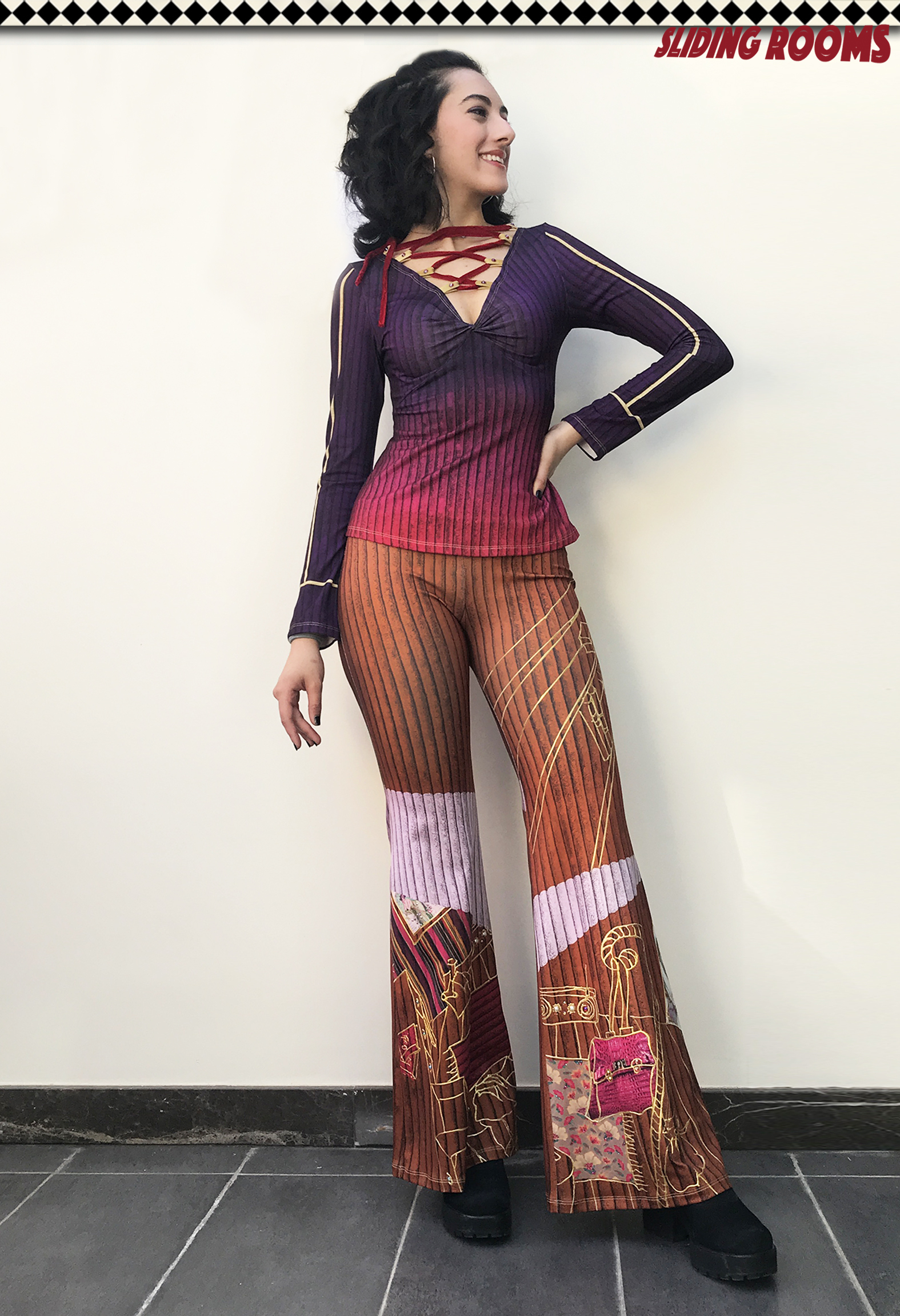 IPNG: Sliding Rooms Flared Illusion Pants (Some Ship Immed!)