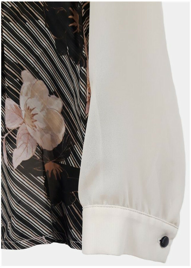 Paul Brial: Creme De La Floral Puff Sleeve Blouse