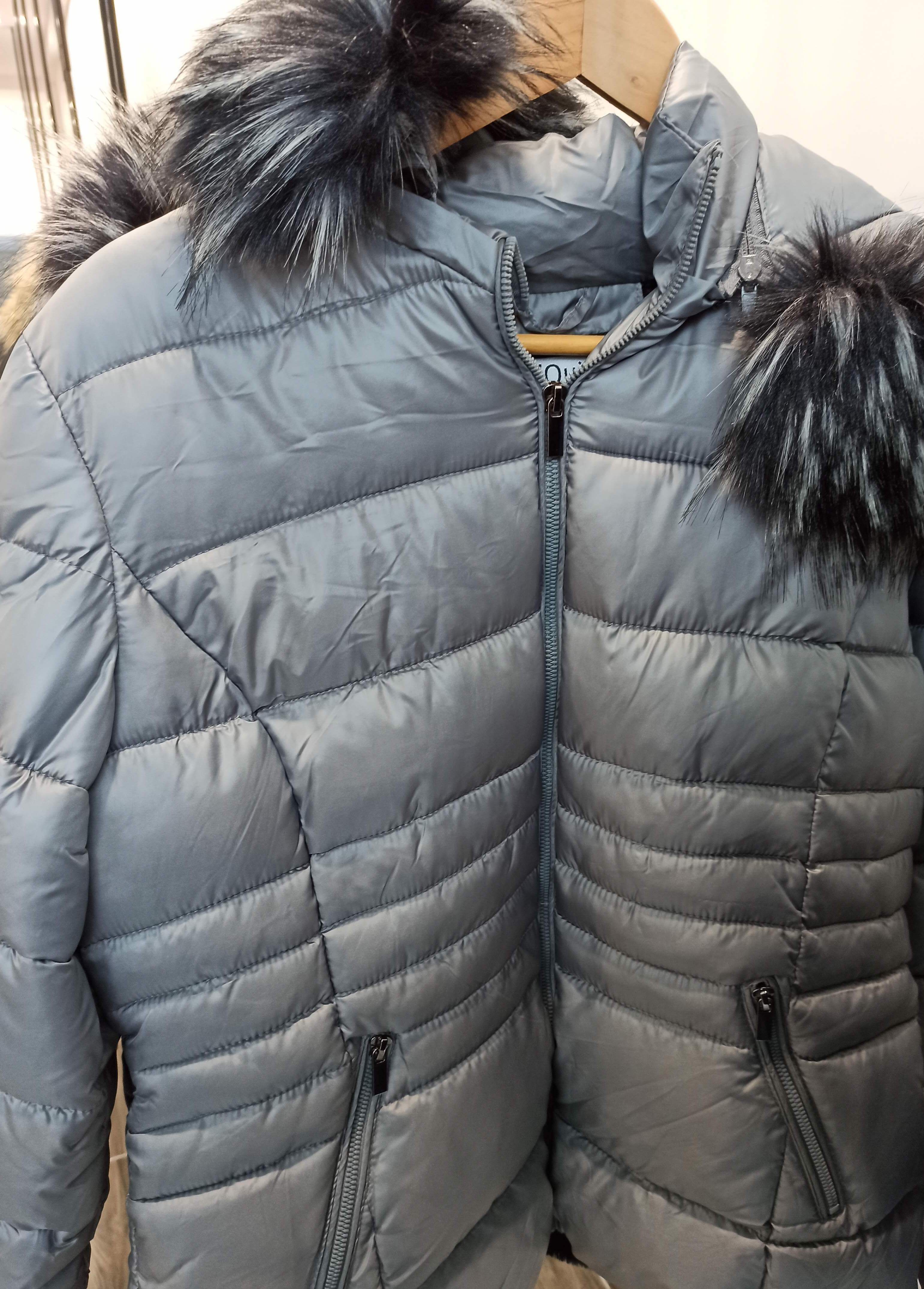 S'Quise Paris: Sleek Puffer Faux Fur Inside Coat With Removable Hood (More Colors!)