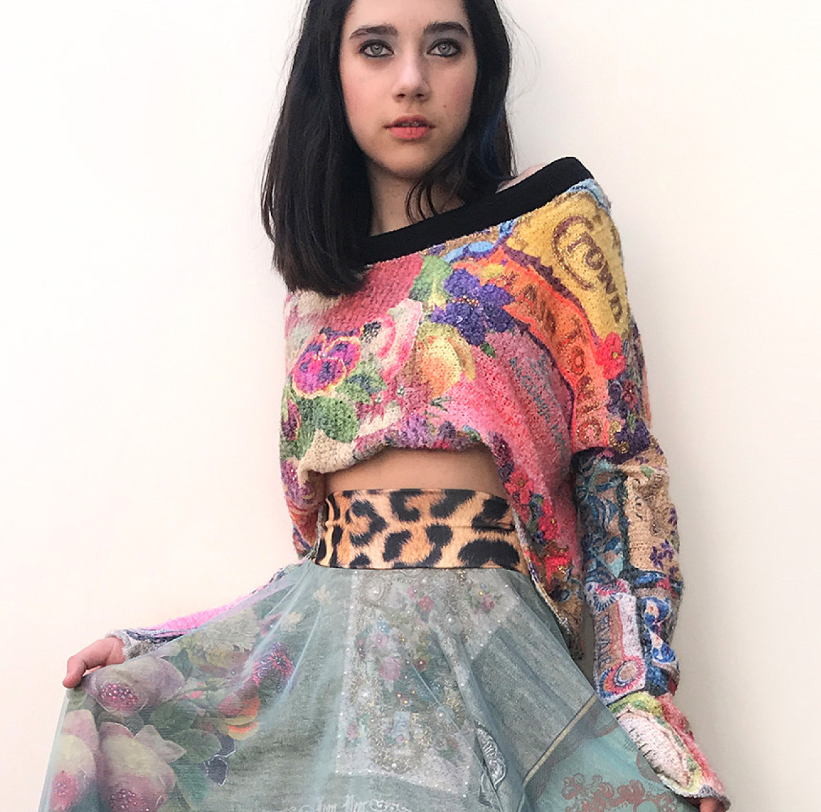 IPNG: Label Longings Pink Pansy Cupid Flared Sweater