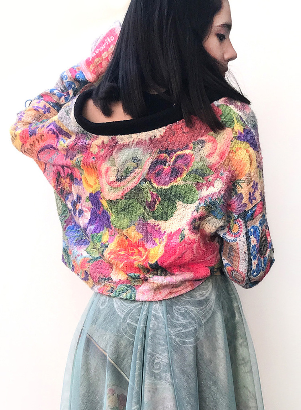 IPNG: Label Longings Pink Pansy Cupid Flared Sweater
