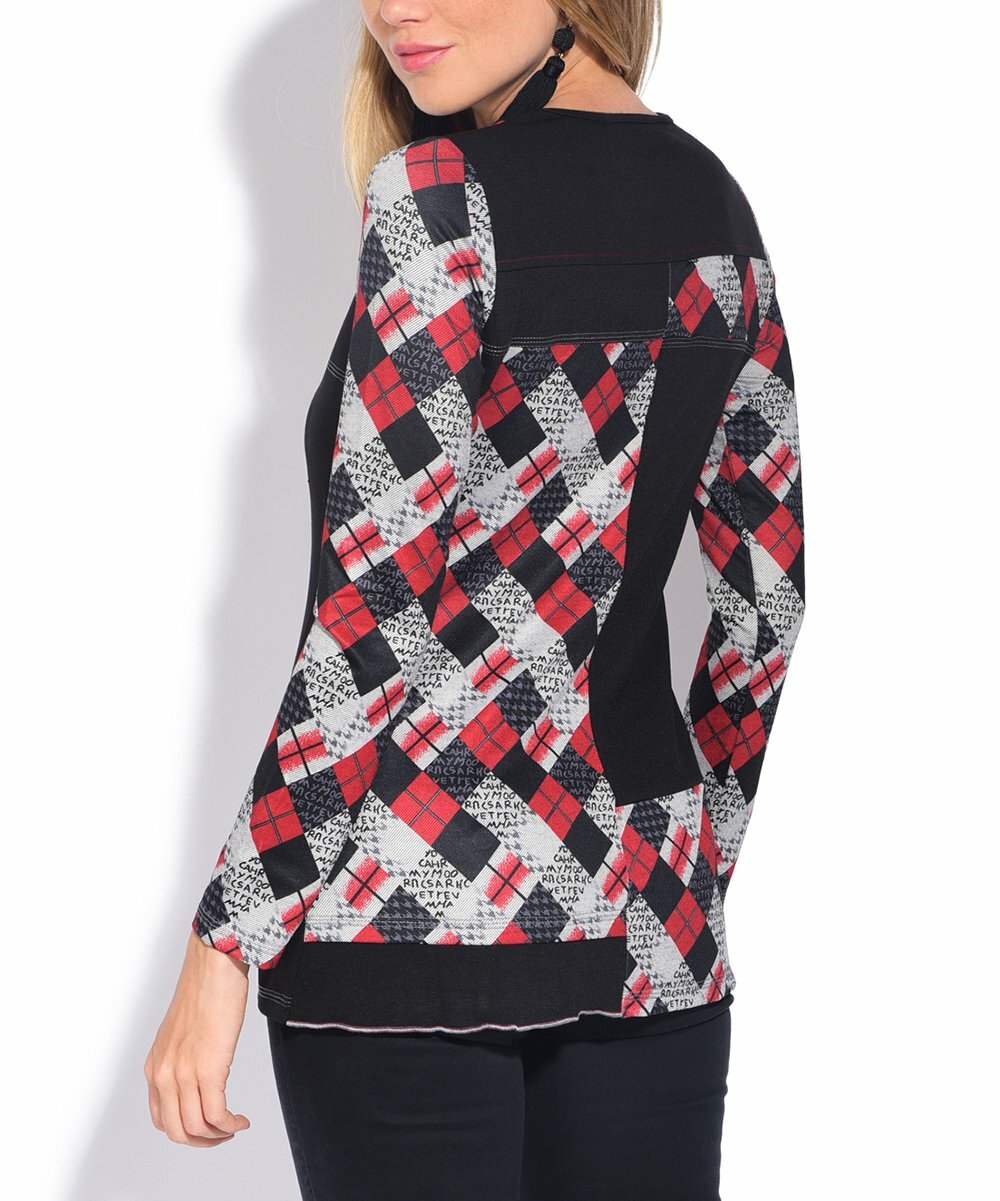 S'Quise Paris: Pretty In Plaid Patchwork Top