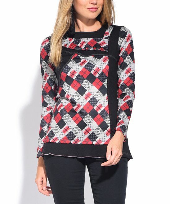 S'Quise Paris: Pretty In Plaid Patchwork Top