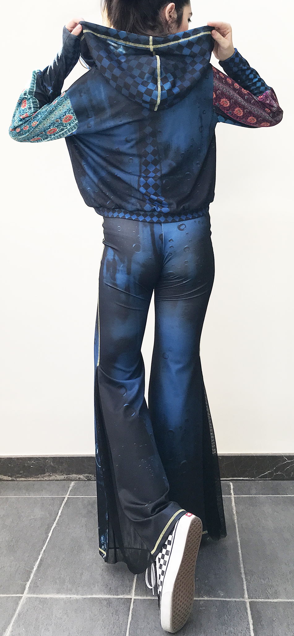 IPNG: Turquarium Jeweled Underwater Illusion Scene Flared Pants (Some Ship Immed!)
