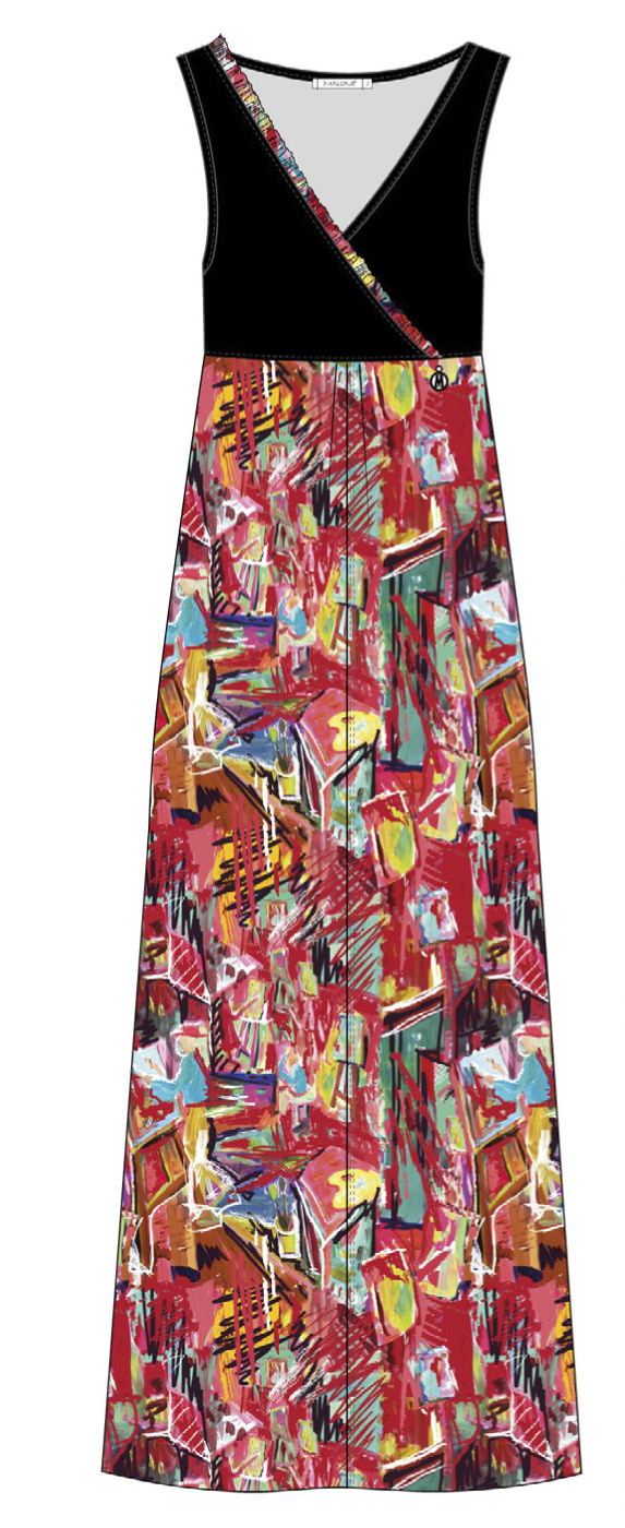 Maloka: Shimmering Colors Of MontMartre Art Maxi Dress SOLD OUT