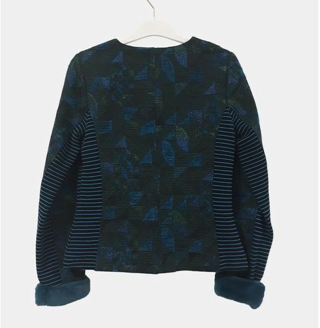 Paul Brial: Constant Contrast Jacquard Faux Fur Jacket
