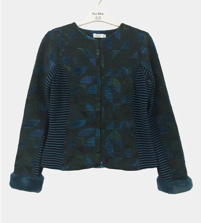 Paul Brial: Constant Contrast Jacquard Faux Fur Jacket