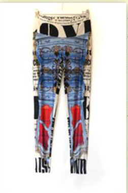 IPNG: Furniture Gossip Gazette Illusion High Waisted Legging (Some Ship Immed!)
