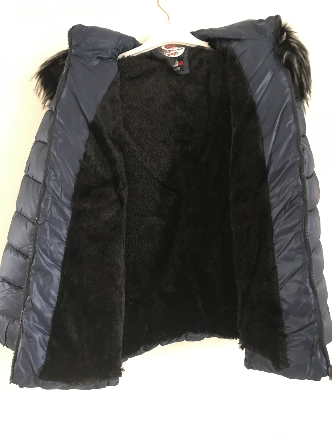 Parisian padded jacket deals with faux fur trim