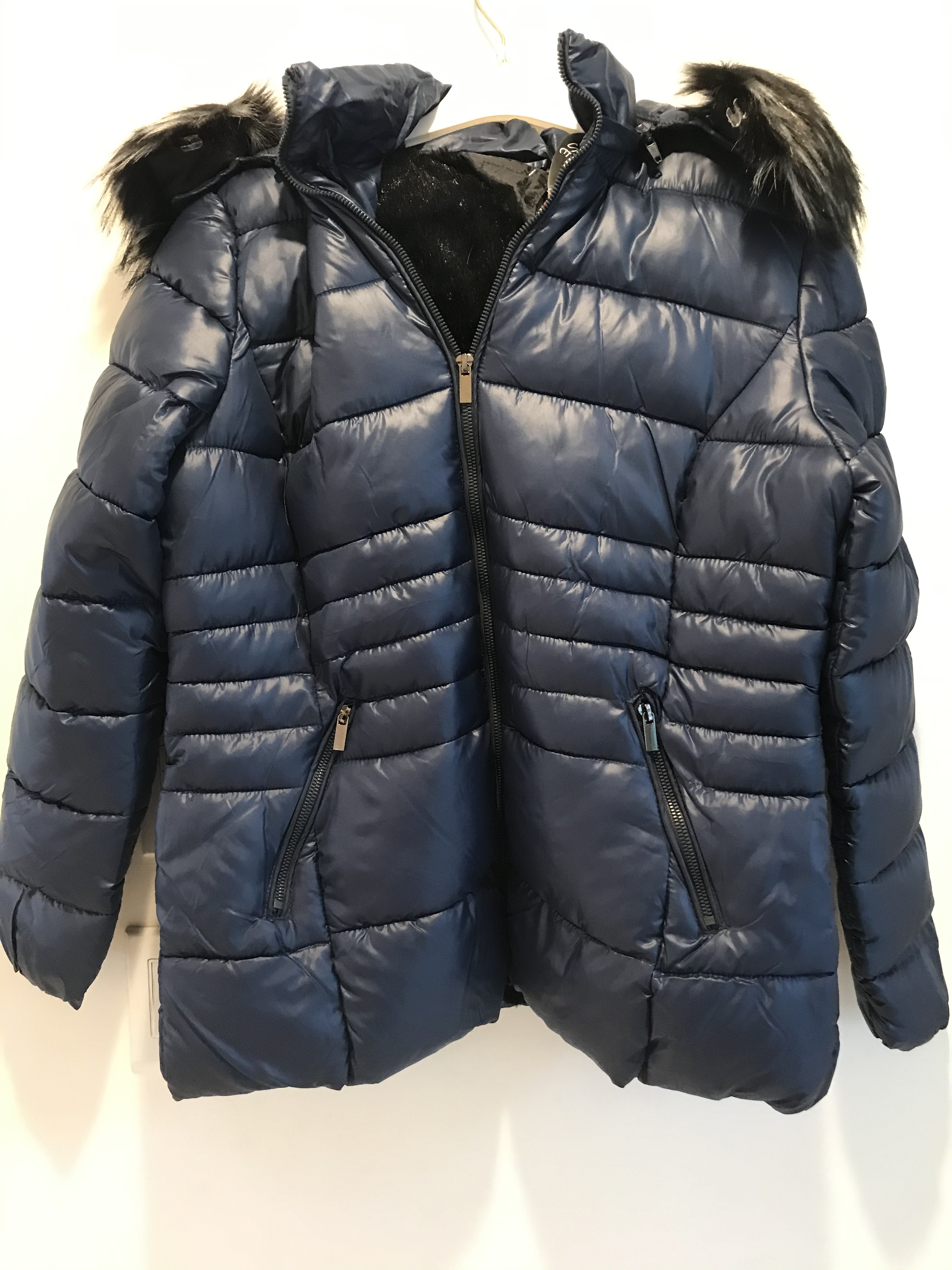S'Quise Paris: Sleek Puffer Faux Fur Inside Coat With Removable Hood (More Colors!)