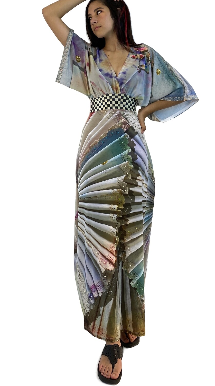 IPNG: Never Enough Color Orchid Illusion Kimono Dress (Some Ship Immed!)