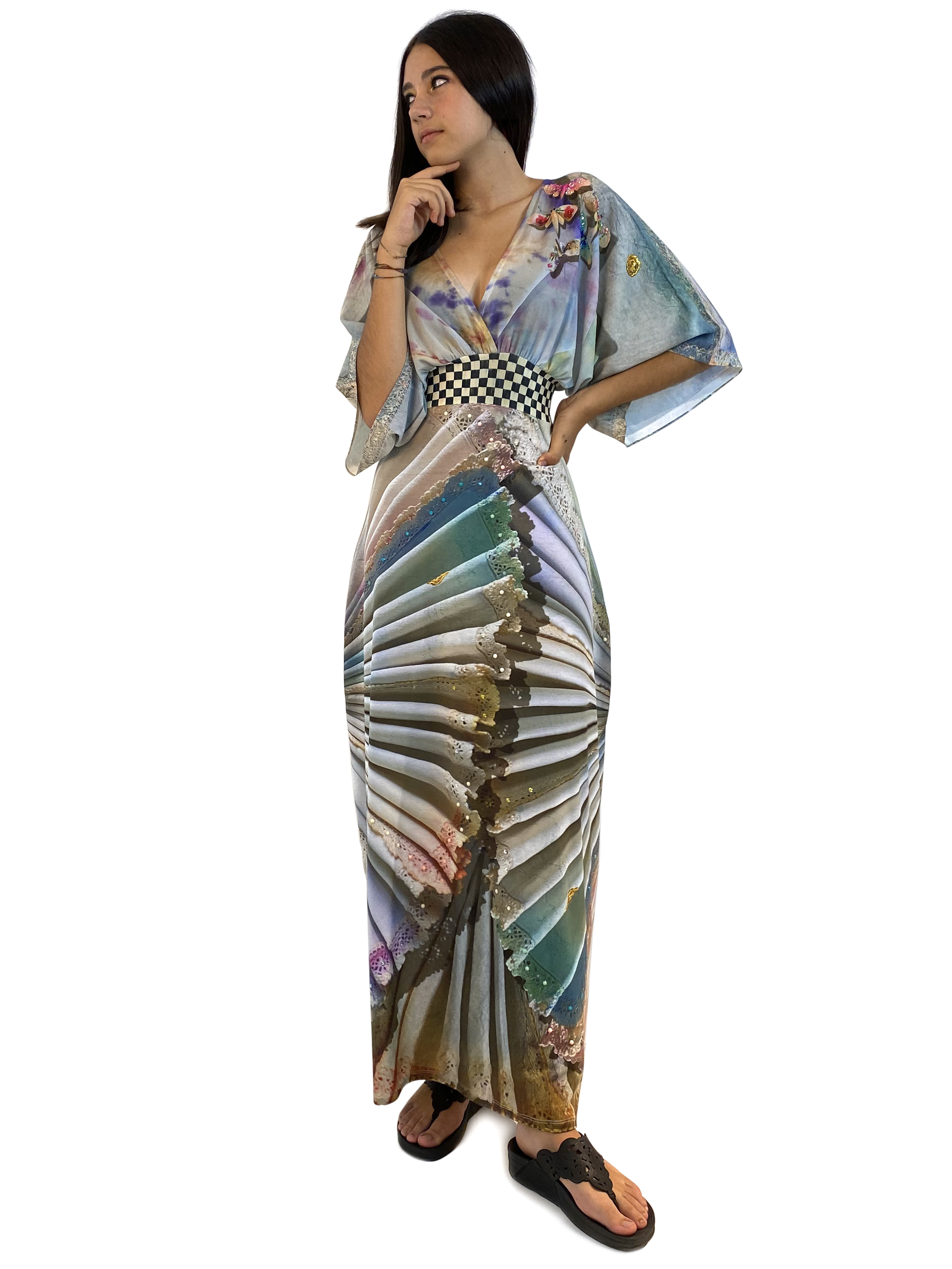IPNG: Never Enough Color Orchid Illusion Kimono Dress (Some Ship Immed!)