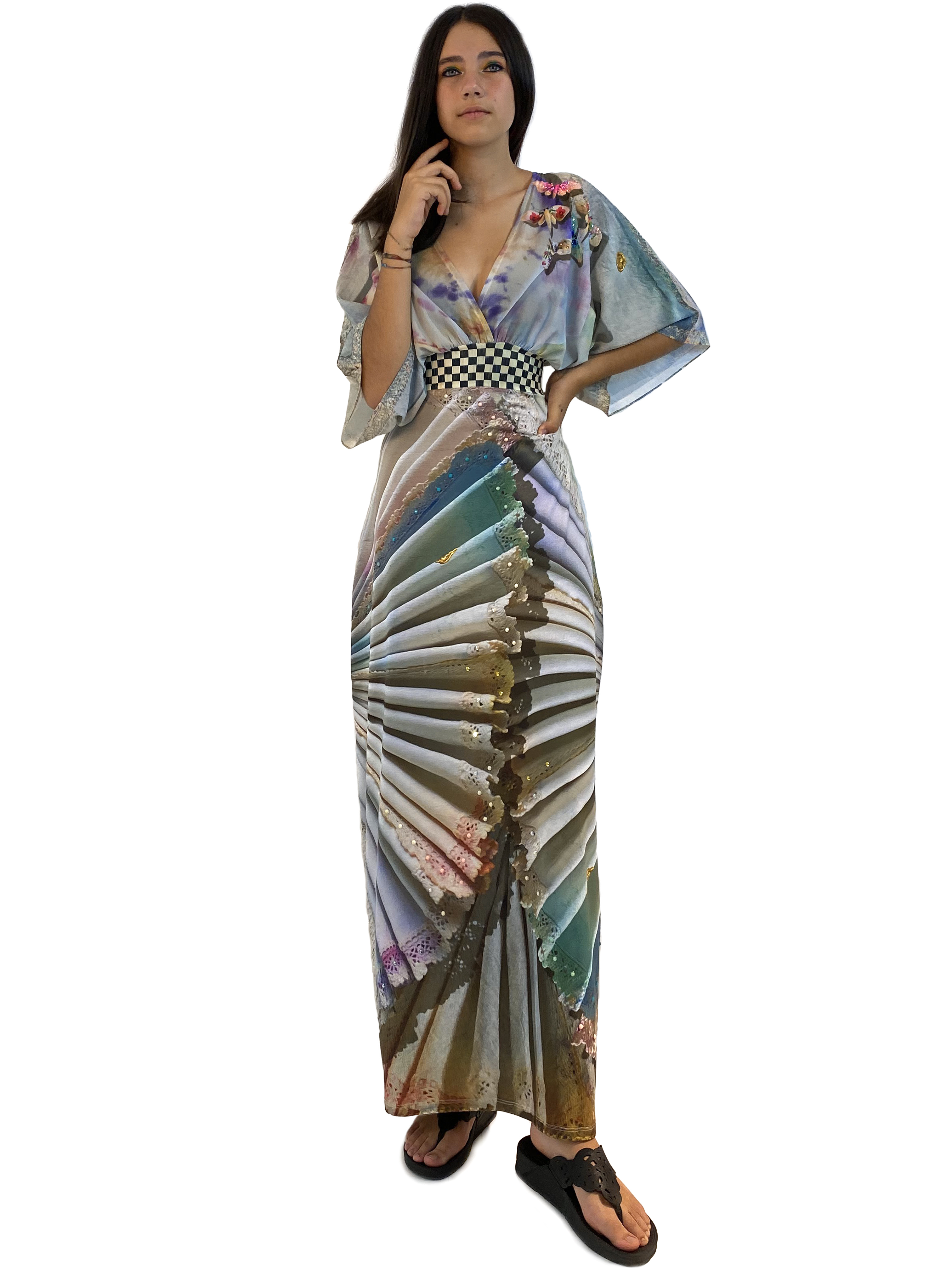 IPNG: Never Enough Color Orchid Illusion Kimono Dress (Some Ship Immed!)