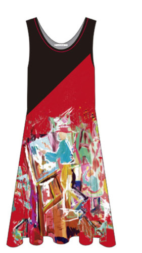 Maloka: Shimmering Colors Of MontMartre Contrast Art Dress (Few Left!)