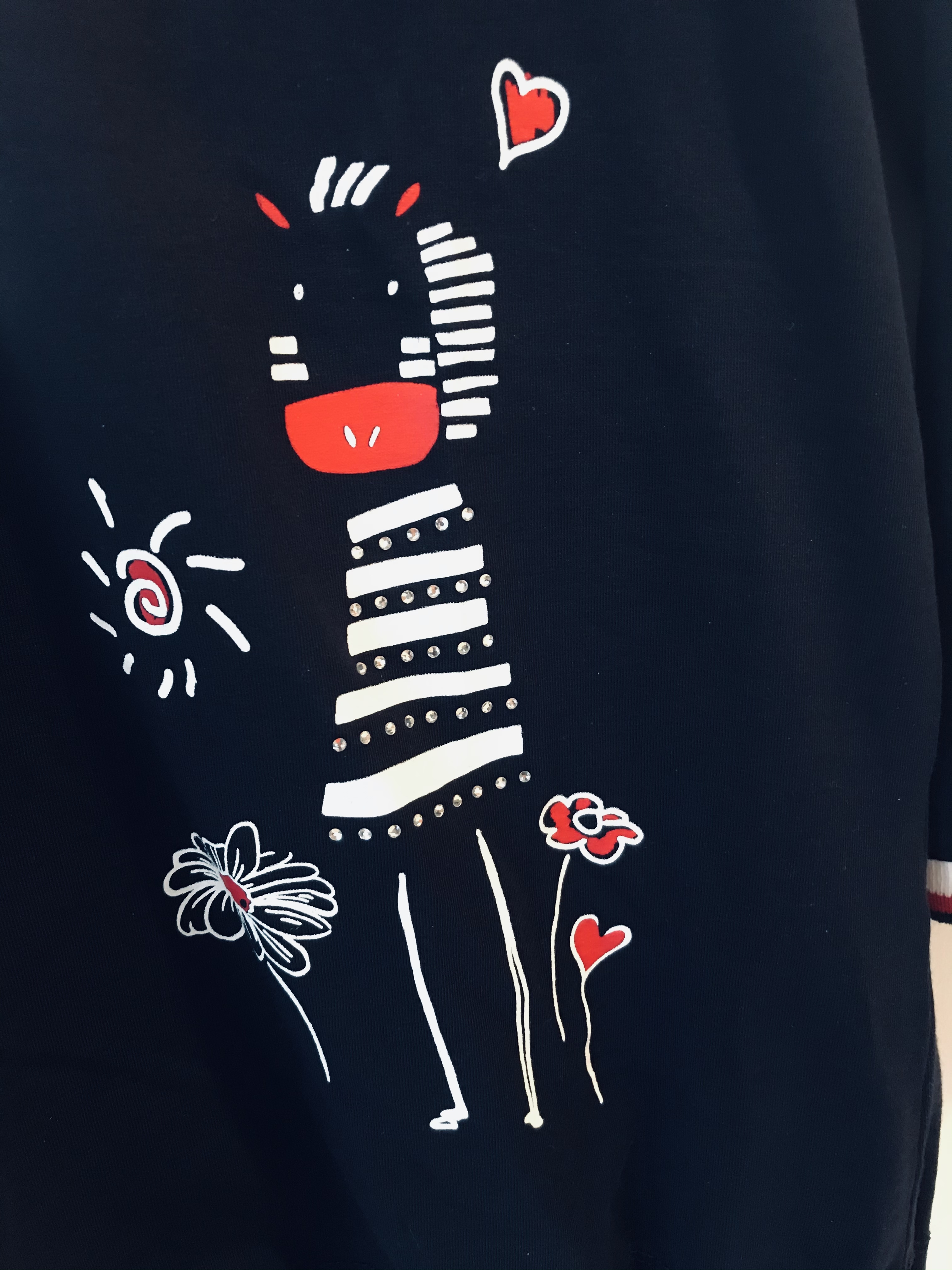 Dolcezza: Humour Me In Navy Tied Hem T-Shirt