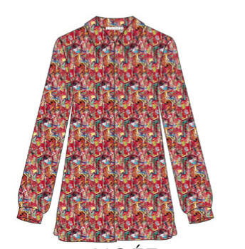 Maloka: Shimmering Colors Of MontMartre Long Semi-Mesh Blouse