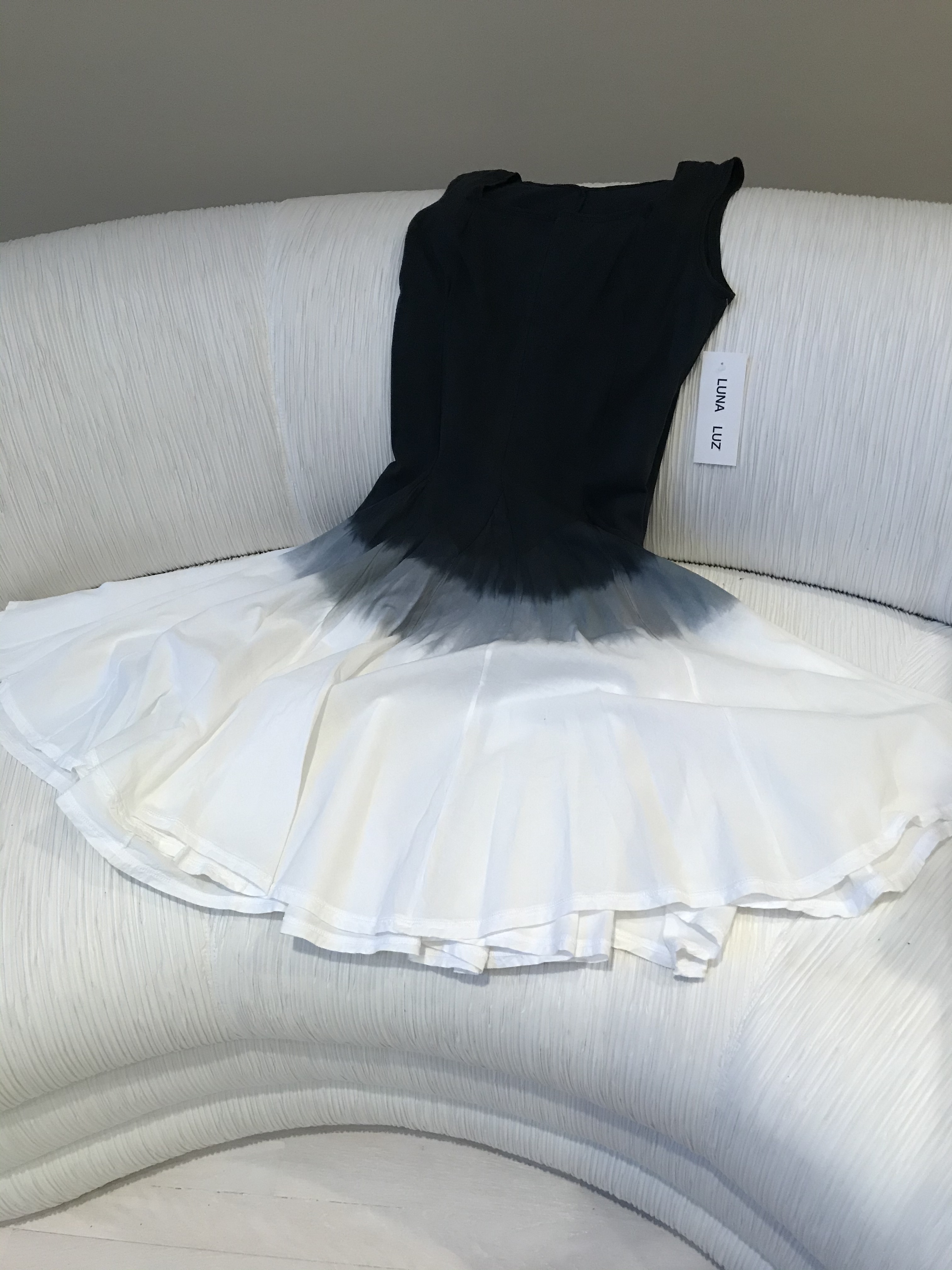 Luna Luz: Square Neck Godet Dyed Tank Dress SOLD OUT