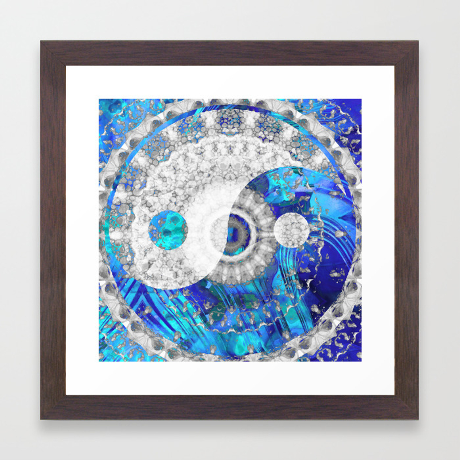 Simply Art Dolcezza: Blue & White Yin Yang Art soft Denim Jacket