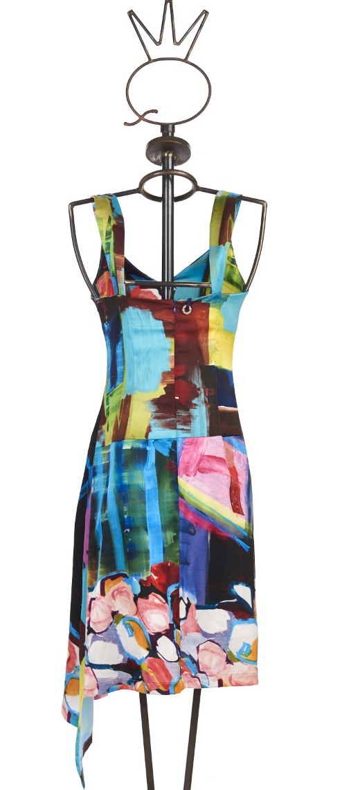 Save The Queen: A Splash Of Roses Asymmetrical Dress