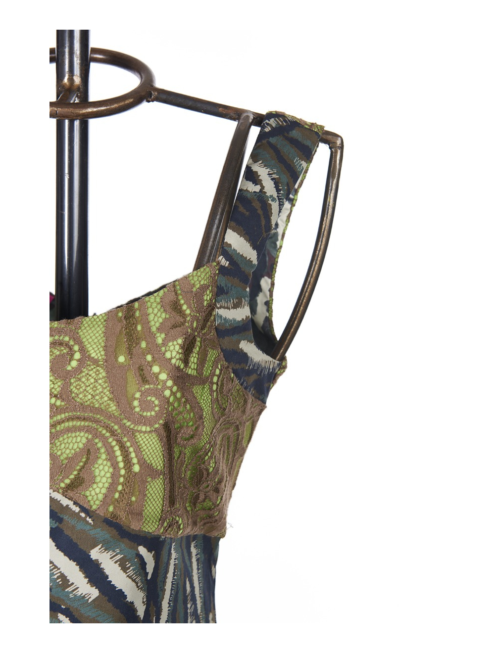 Save The Queen: Blooming Jade Patchwork Maxi Dress