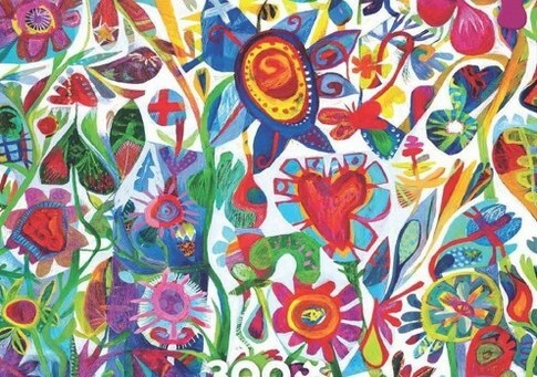 Simply Art Dolcezza: Flower Heart Abstract Art Soft Denim Jacket (Few Left!)