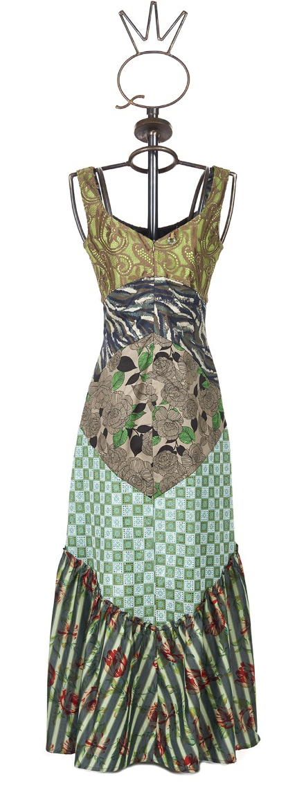 Save The Queen: Blooming Jade Patchwork Maxi Dress