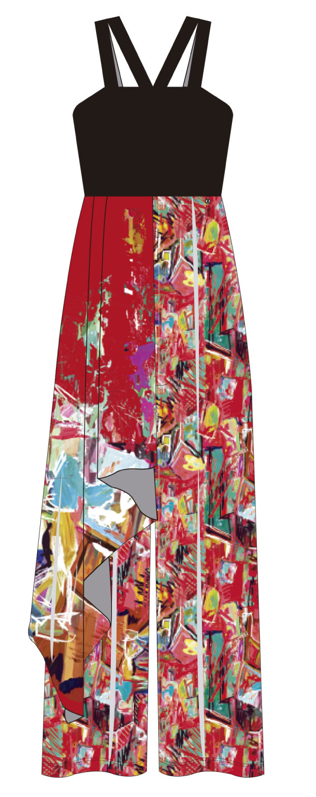 Maloka: Shimmering Colors Of MontMartre Contrast Art Jumpsuit (1 Left!)