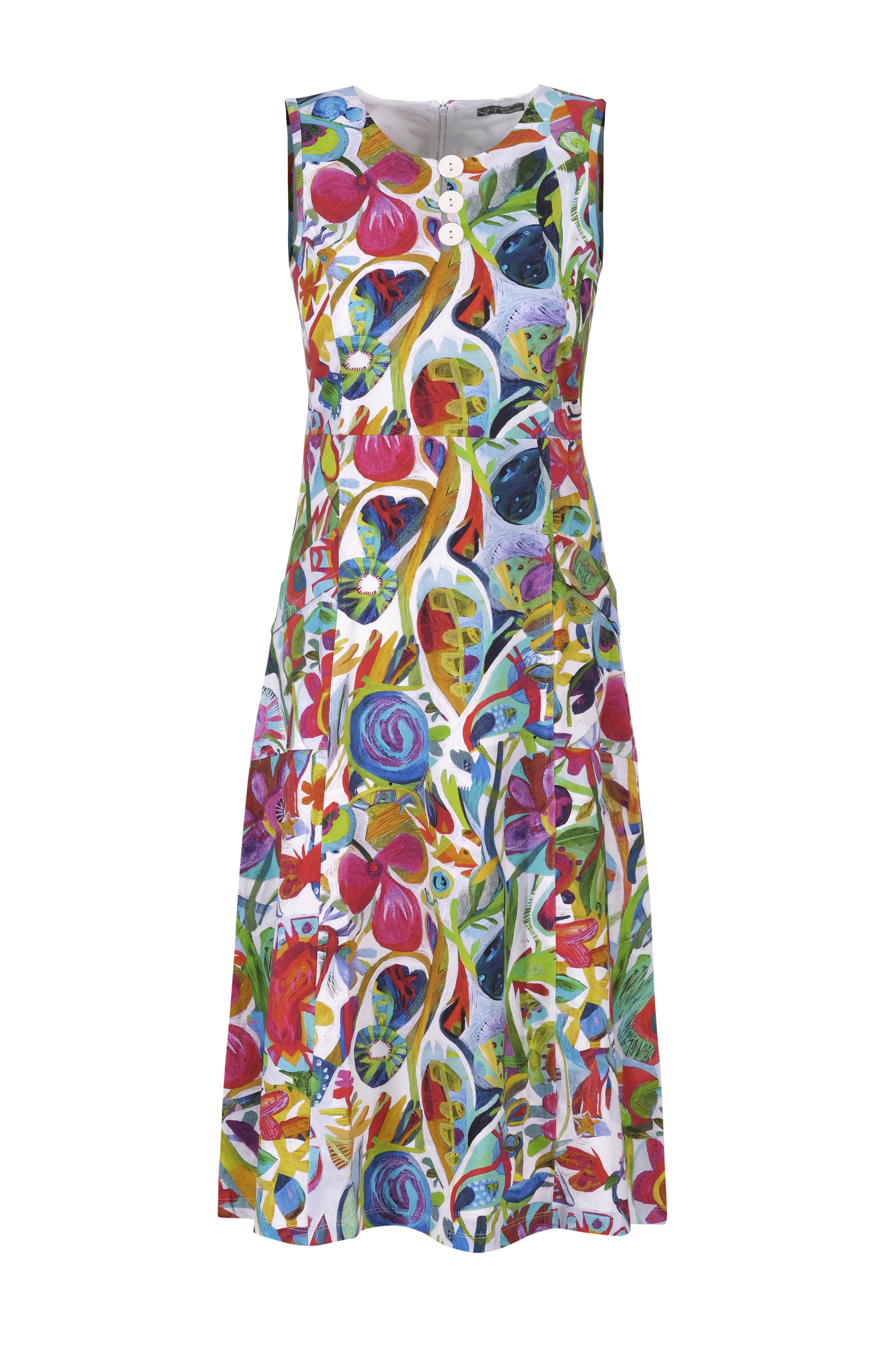 Simply Art Dolcezza: Flower Heart Abstract Art Midi Dress (1 Left!)