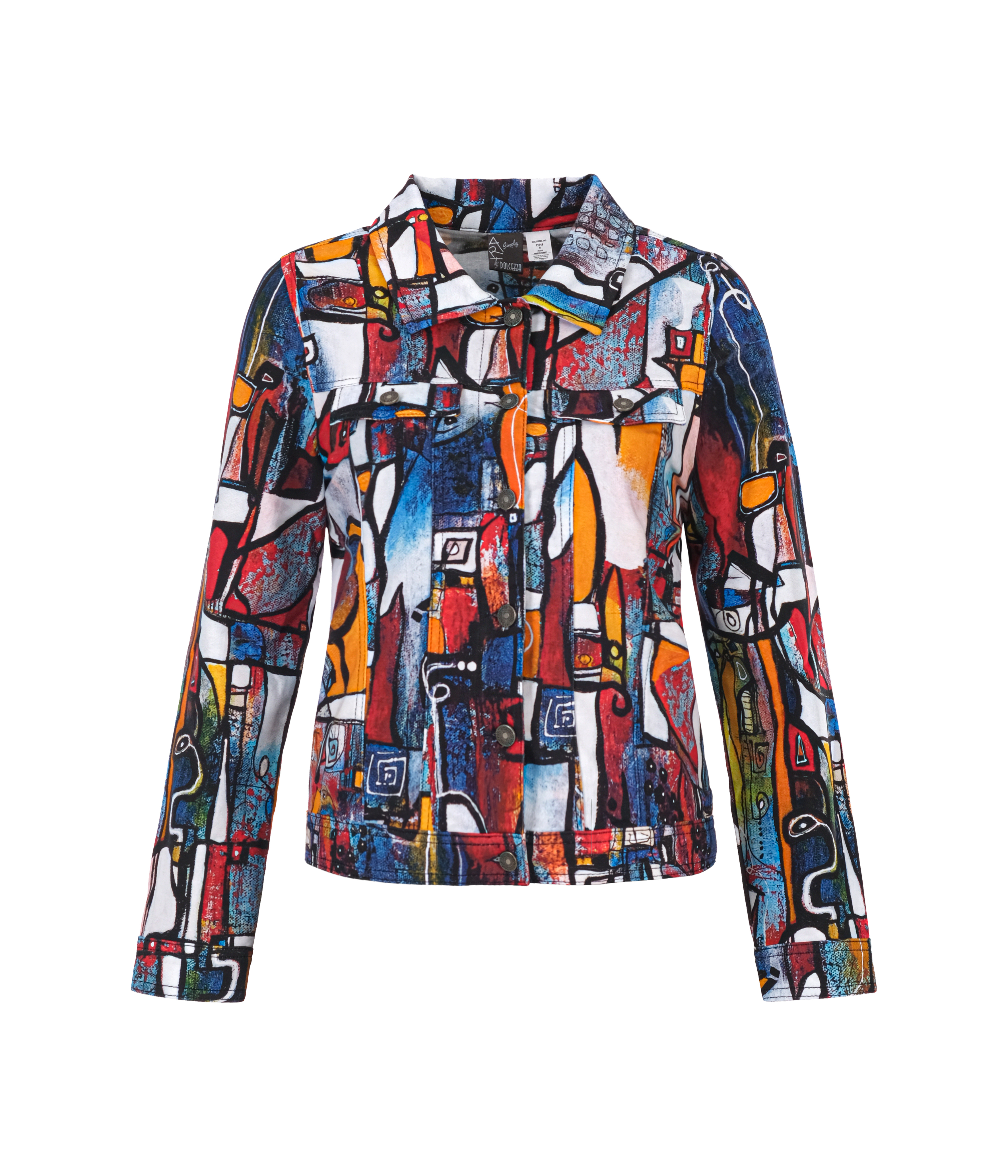 Simply Art Dolcezza: It's Complicated Crazy Cool Abstract Art Soft Denim Jacket Dolcezza_Simplyart_21718