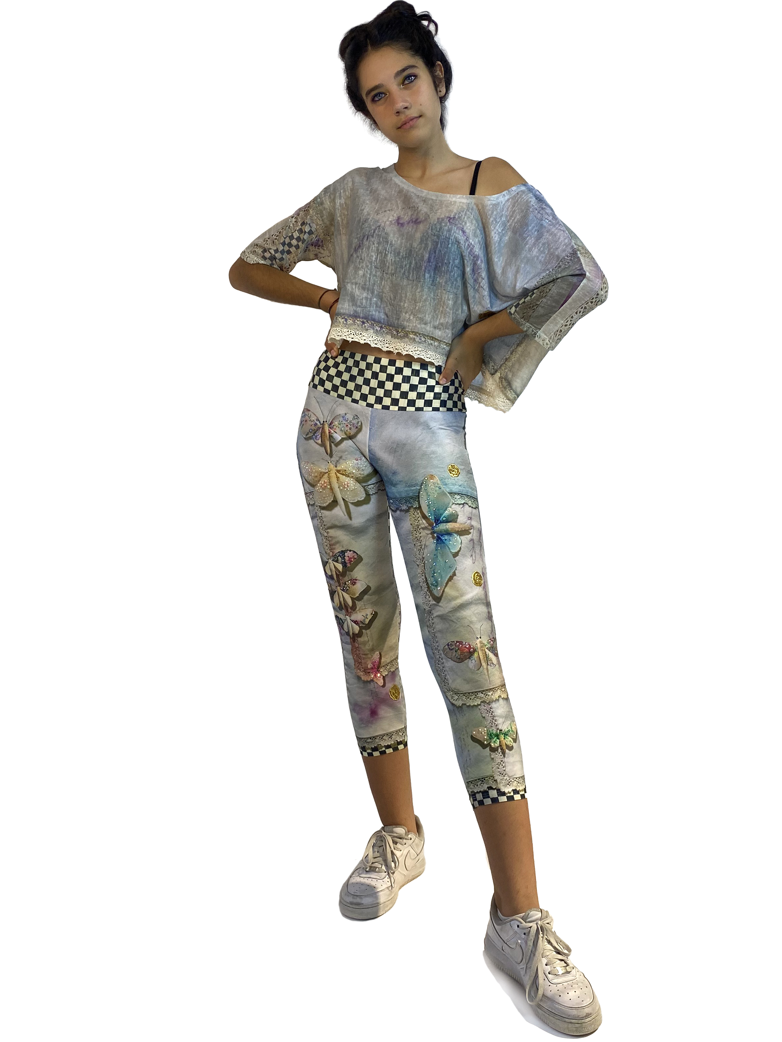 IPNG: Never Enough Color Orchid Illusion High-Waisted Crop Legging (Some Ship Immed!)